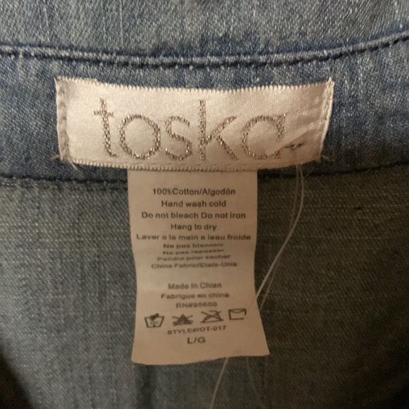 Toska button down Jean shirt size large new with tags - Picture 3 of 4